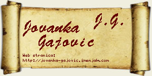 Jovanka Gajović vizit kartica